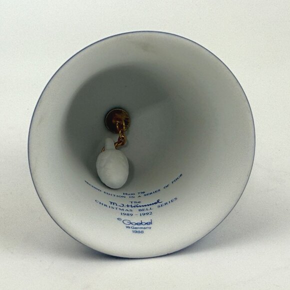 M.J. Hummel Christmas Bell "Letter To Santa Claus" 1990 Second Edition Porcelain - Picture 6 of 14
